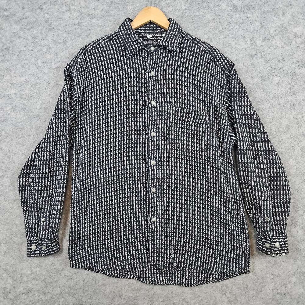 Tom Tailor Men's Heavy Shirt Size M‎ Black & White Geometric 100% Cotton Shacket